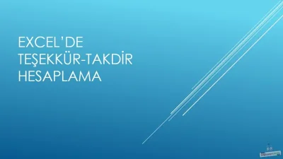 Excel'de Teşekkür Takdir Hesaplama