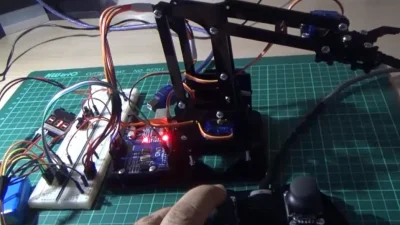 joystick ile robot kol kontrol programı, arduino