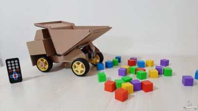 Kartondan Uzaktan Kumandalı Damperli Kamyon