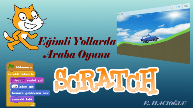 Sctratch egimli yolda araba oyunu