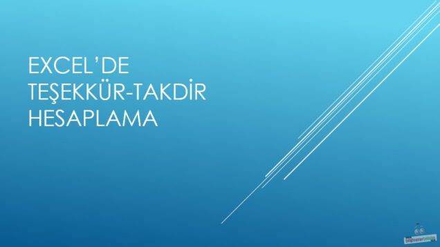 Excel’de Teşekkür Takdir Hesaplama