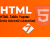 HTML Tablo Yapımı – Verileri Düzenli Gösterme