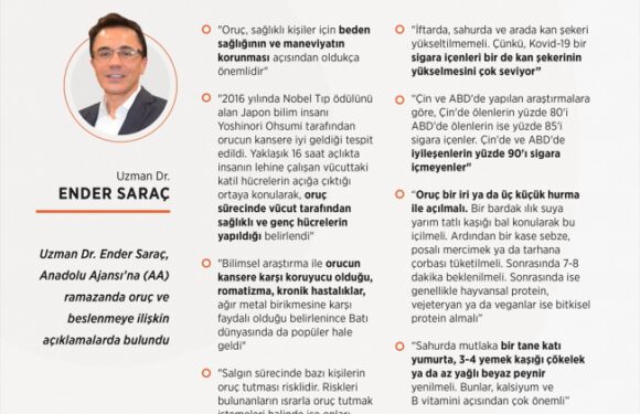 Dr. Ender Saraç: Orucun kansere iyi geldiği tespit edildi