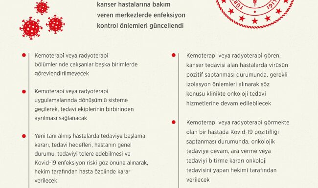 Kanser tedavisinde COVID-19 önlemleri genişletildi