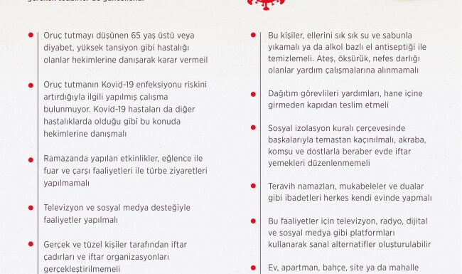 Sağlık Bakanlığı ramazan tedbirlerini koronavirüse göre güncelledi