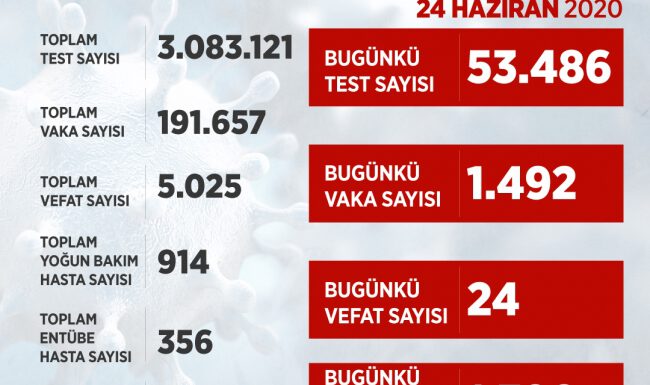 Sağlık Bakanı Koca açıkladı… 24 Haziran koronavirüs tablosu…