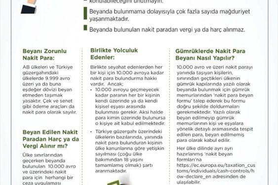 Yurt dışından gelecek vatandaşlara nakit para uyarısı