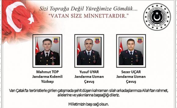 Milli Savunma Bakanlığından Van şehitleri için taziye mesajı