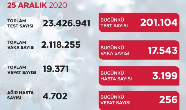 Son 24 saatte 17 bin 543 yeni vaka