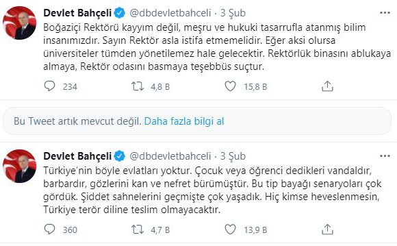 Twitter’dan Bahçeli’nin paylaşımlarına kısıtlama