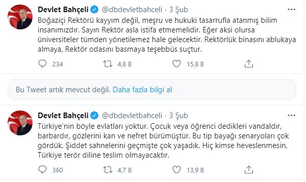 Twitter’dan Bahçeli’nin paylaşımlarına kısıtlama